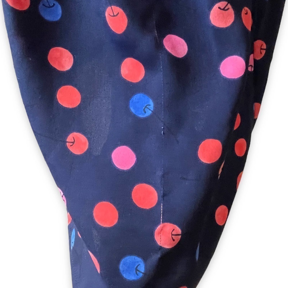🍀Cynthia Rowley Womens Blue Cherry Print Round Neck Shift Dress 10 - Picture 12 of 12